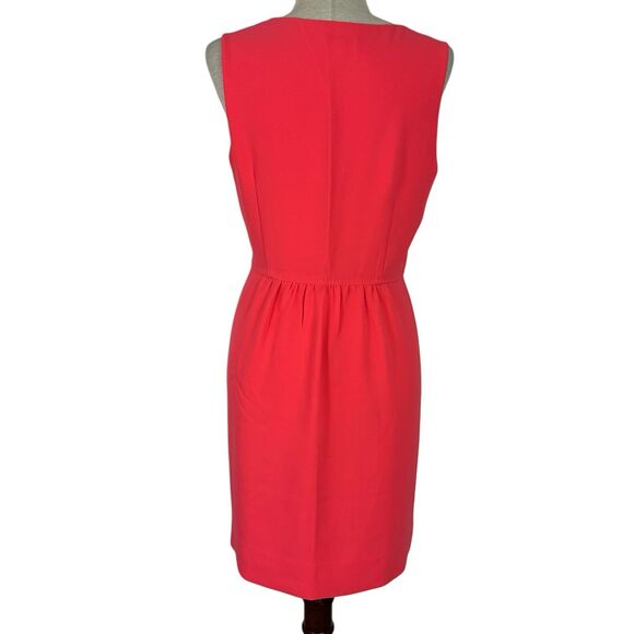 J Crew Dress Women Size 8 Spring Pink Coral Sheath Party Wedding Career Preppy - Picture 3 of 11